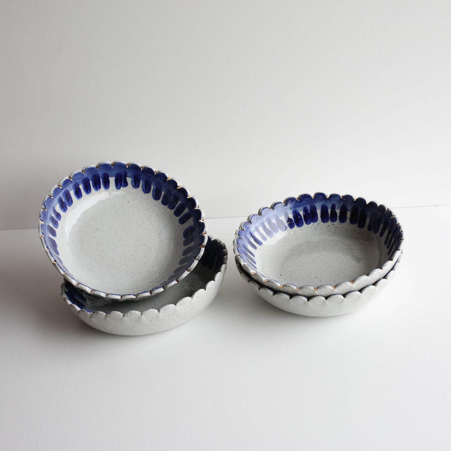 Large Flower Bowl set of four GOLD