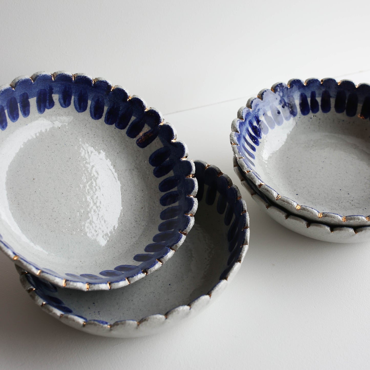 Large Flower Bowl set of four GOLD