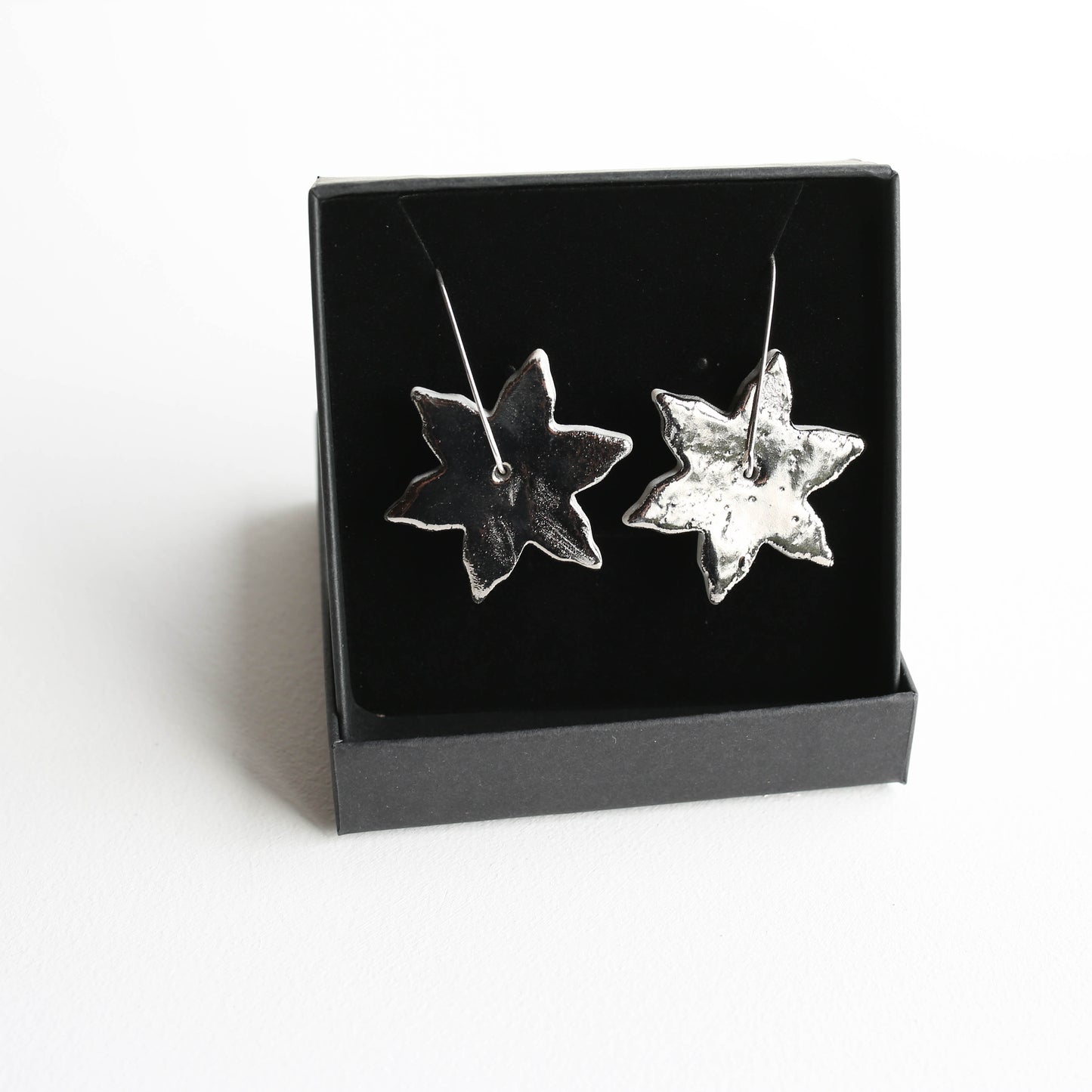 Large earrings | Porcelain | Platinum