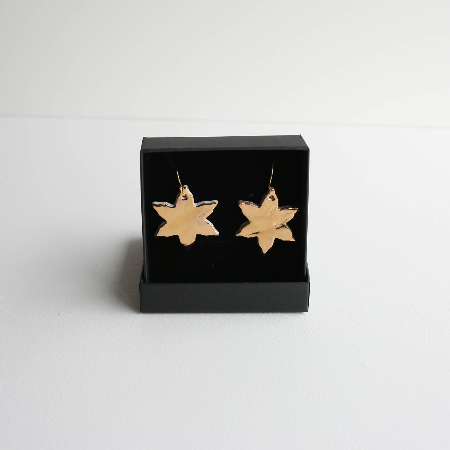 Large earrings | Porcelain | GOLD
