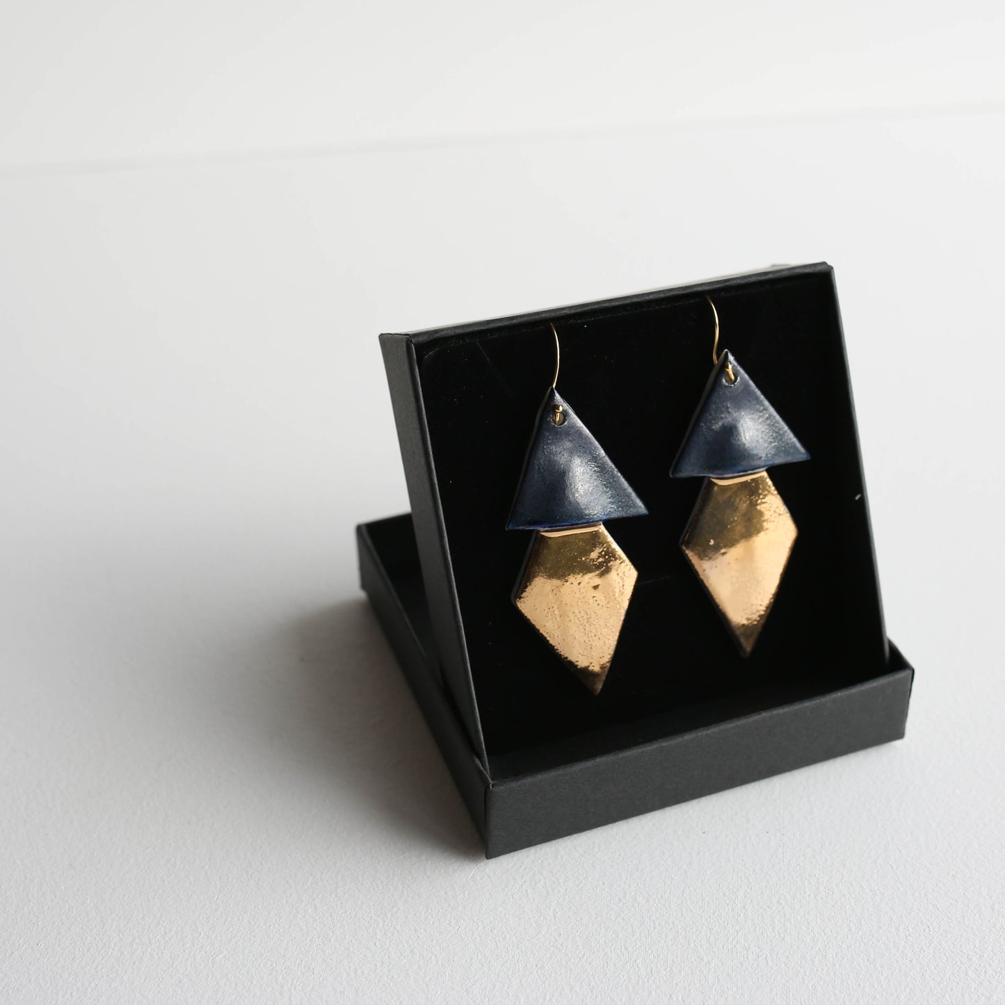 Large earrings | Porcelain | GOLD