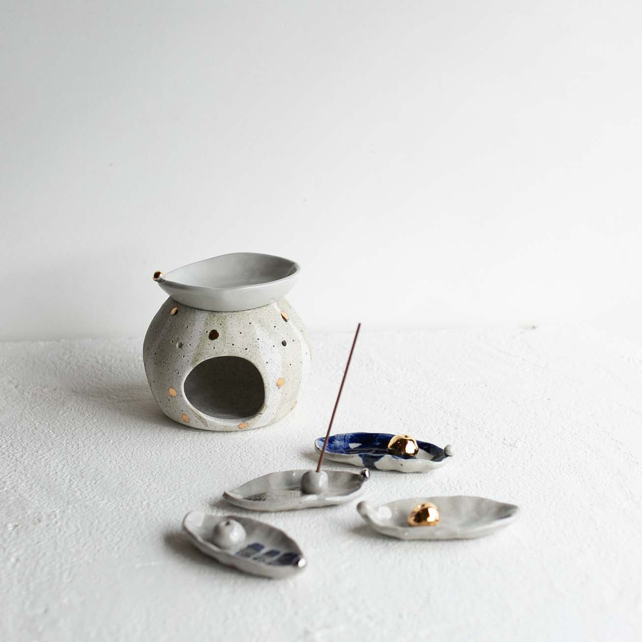 Golden Burn | Ceramic Incense Holder