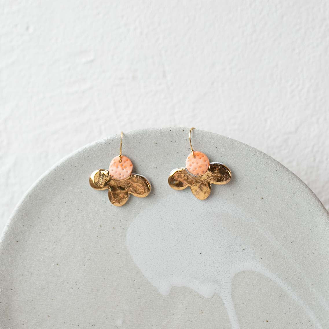 Perforated orange flower earring | GOLD | gold filled hook | EARRING