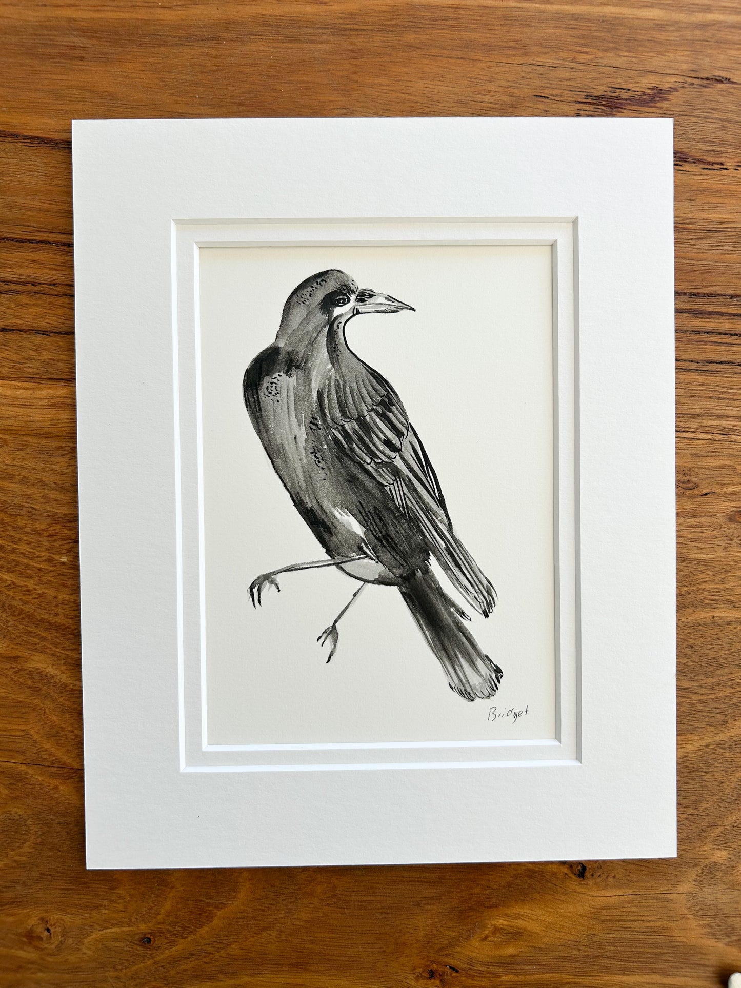 Raven | Original watercolour | Framed