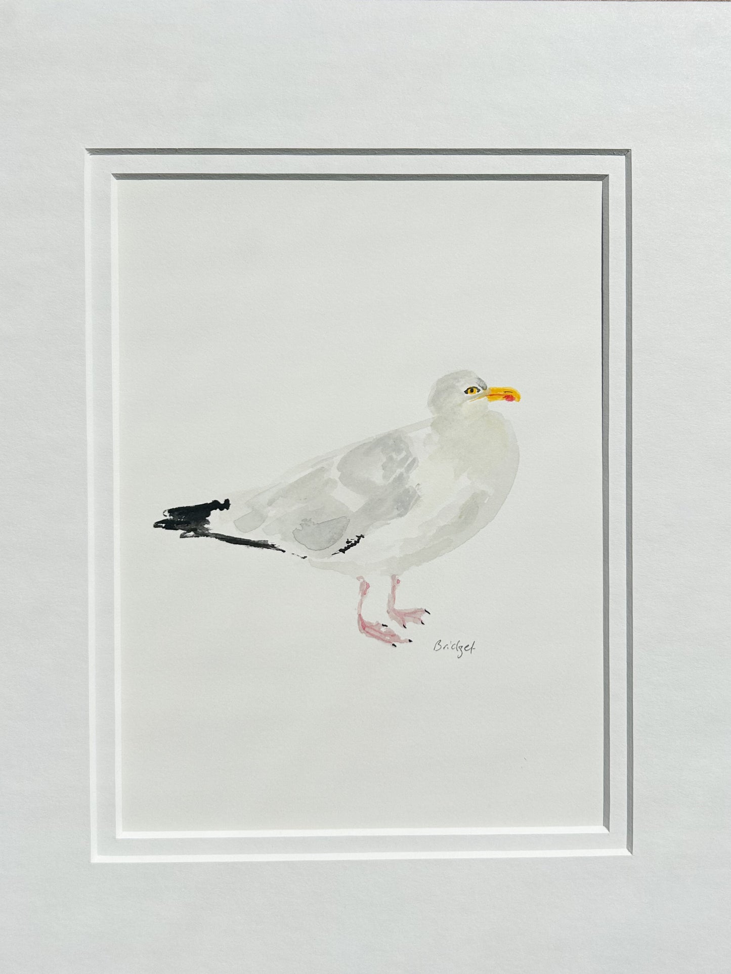 Seagull | Original watercolour | Framed