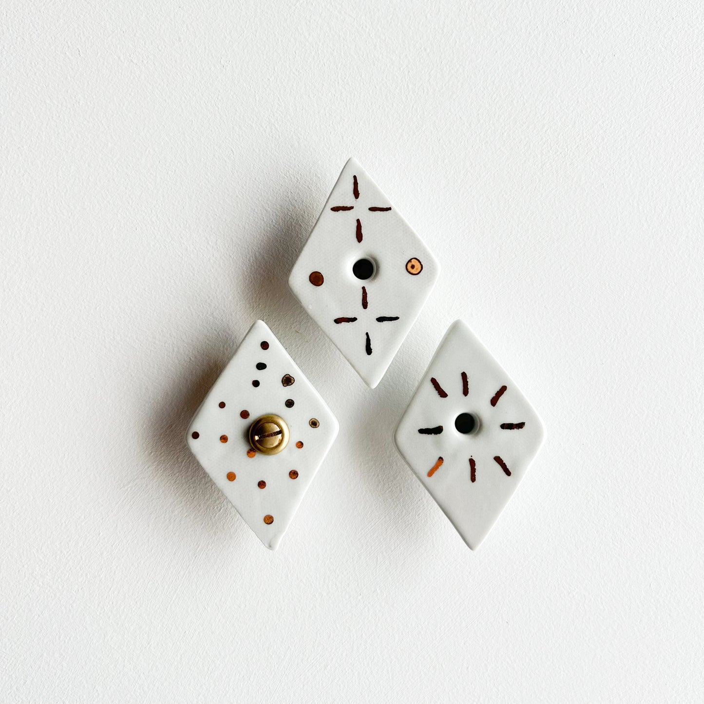 Set of three stoneware hooks | Ceramic hardware