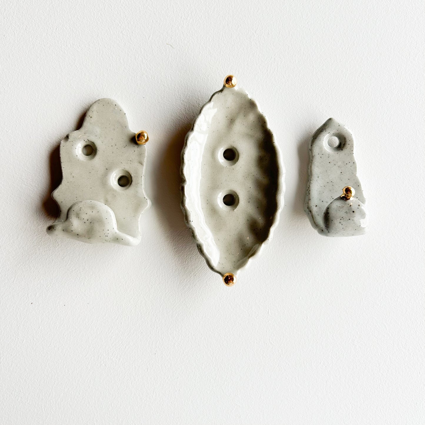 Set of three stoneware hooks | Ceramic hardware