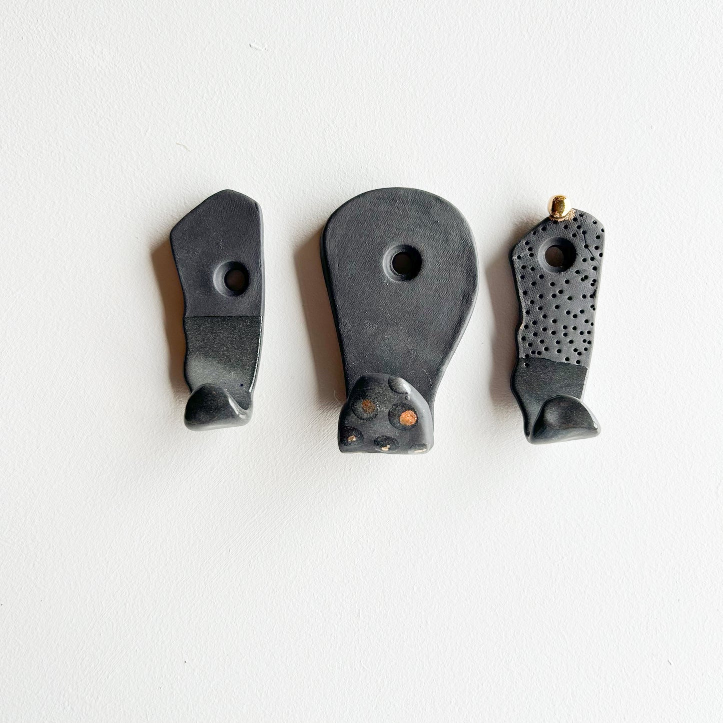 Set of three stoneware hooks | Ceramic hardware