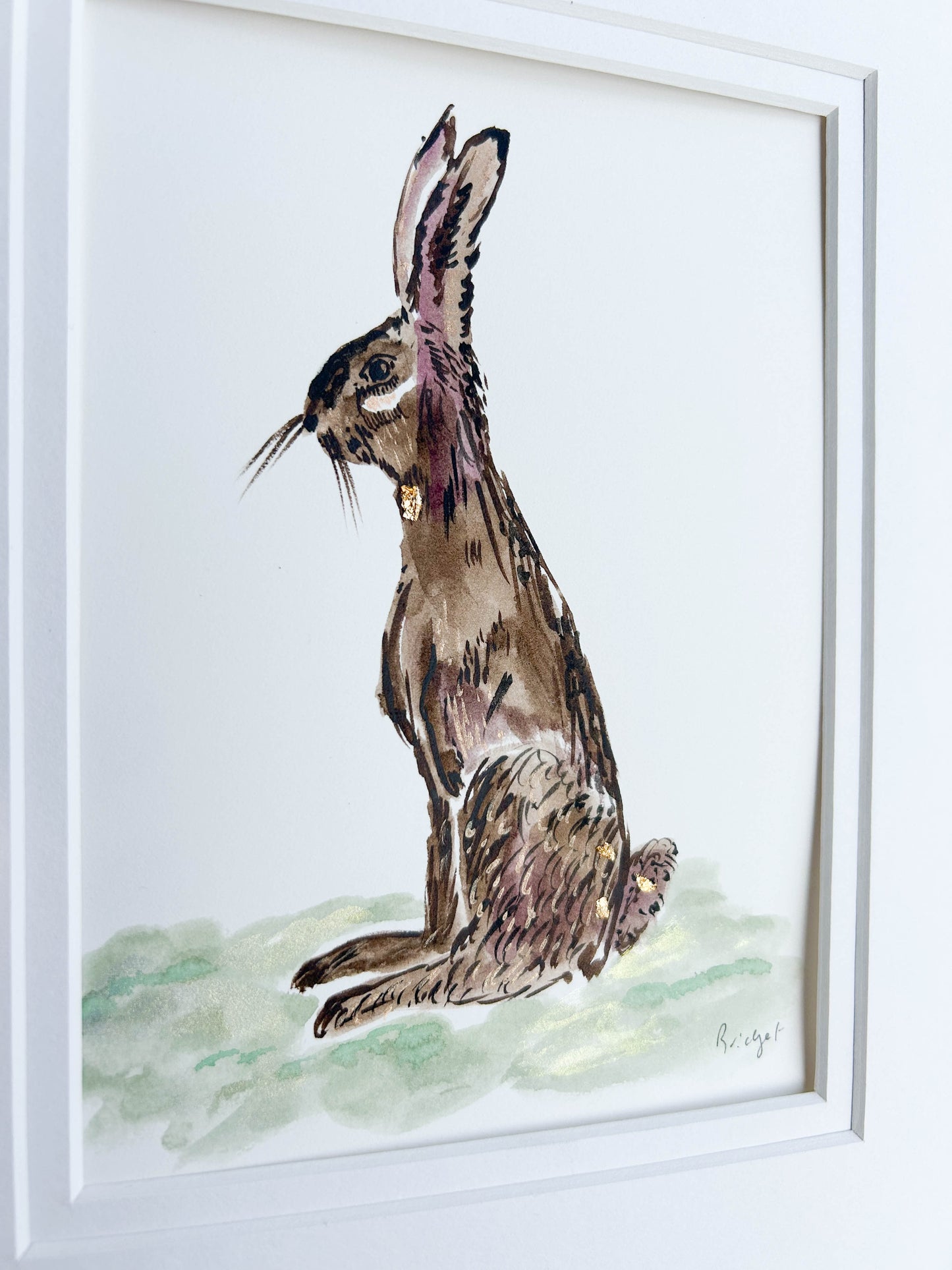 Harry the Hare | Original watercolour | Unframed with matt board