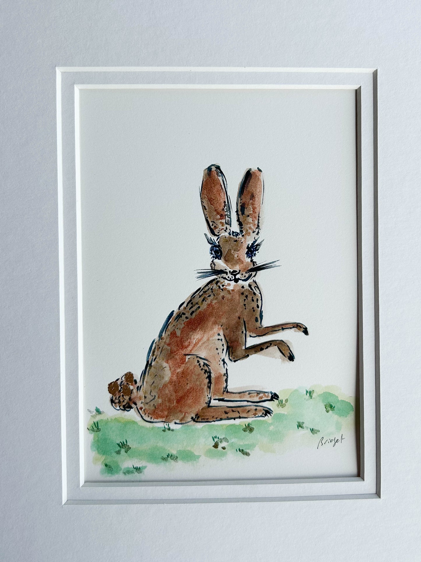Flopsy the bunny | Original watercolour | Unframed with matt board