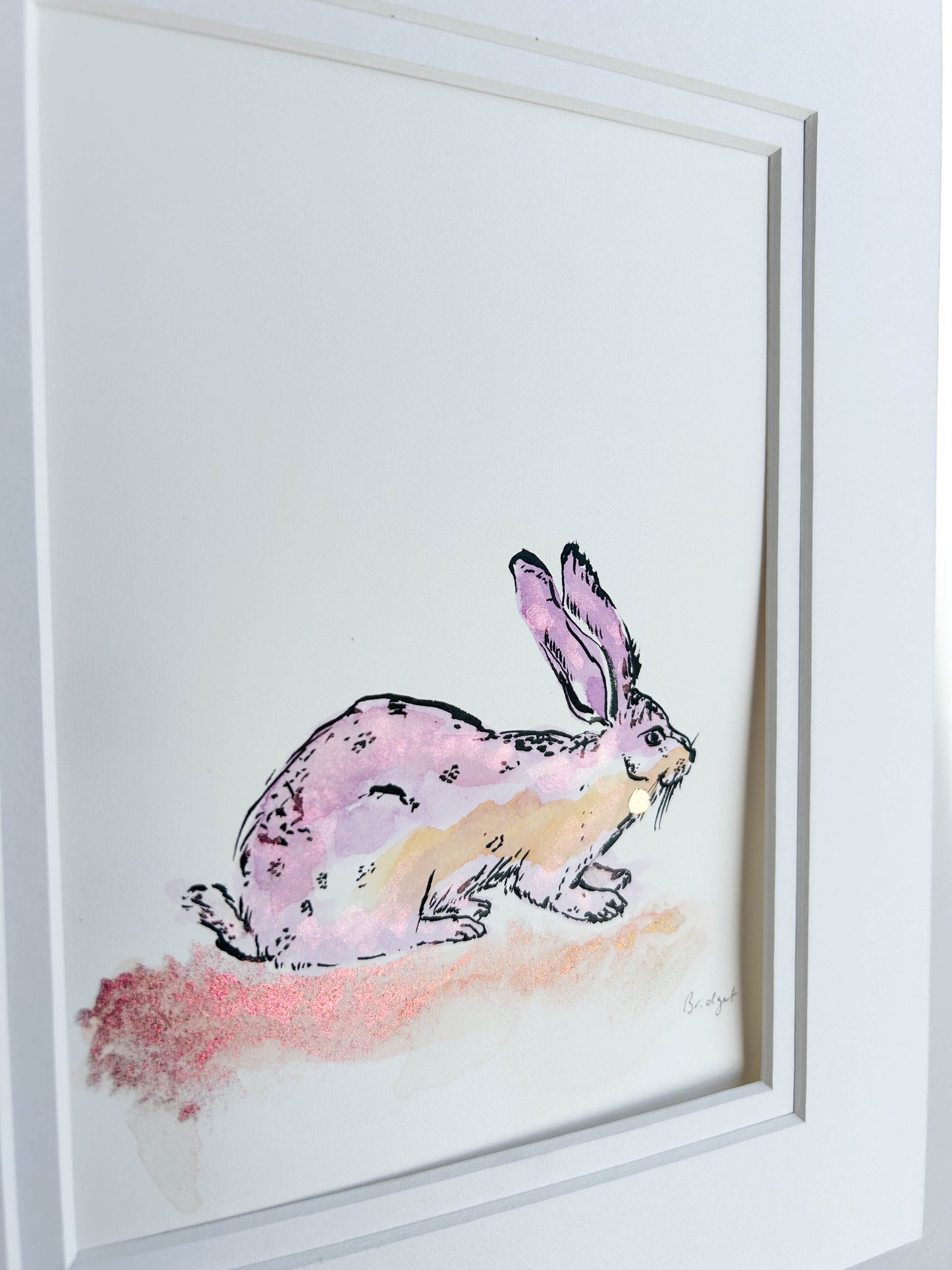 Artemis the Hare | Original watercolour | Unframed with matt board