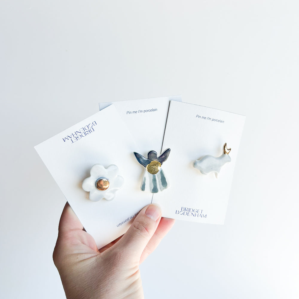Porcelain pin set of 3