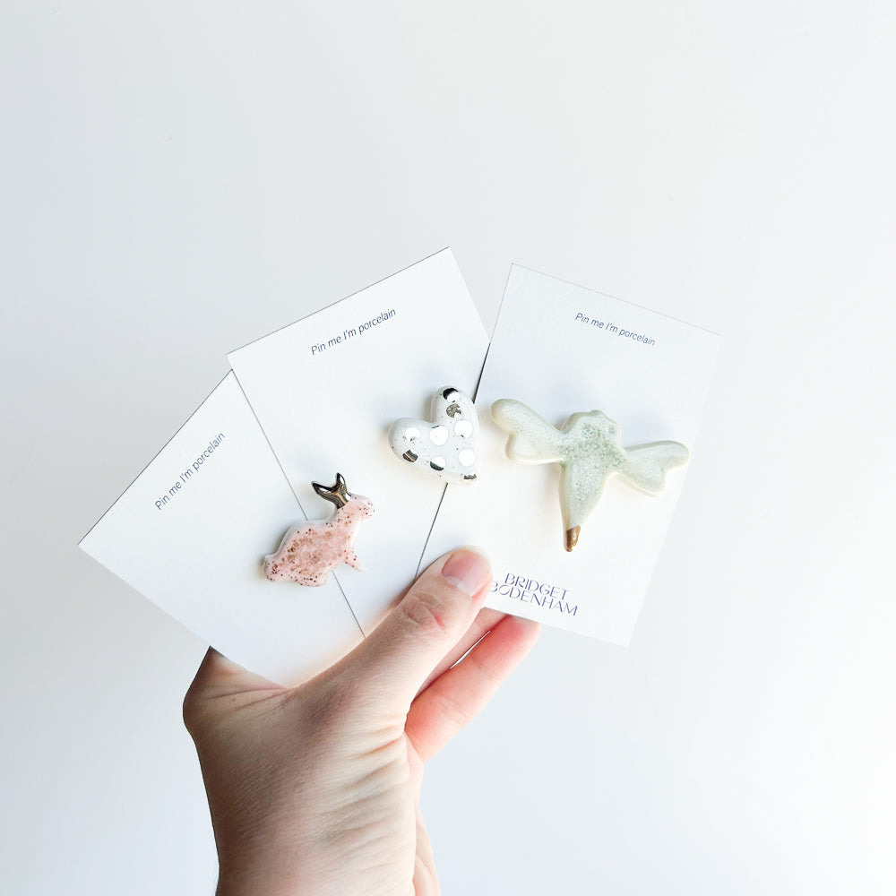Porcelain pin set of 3