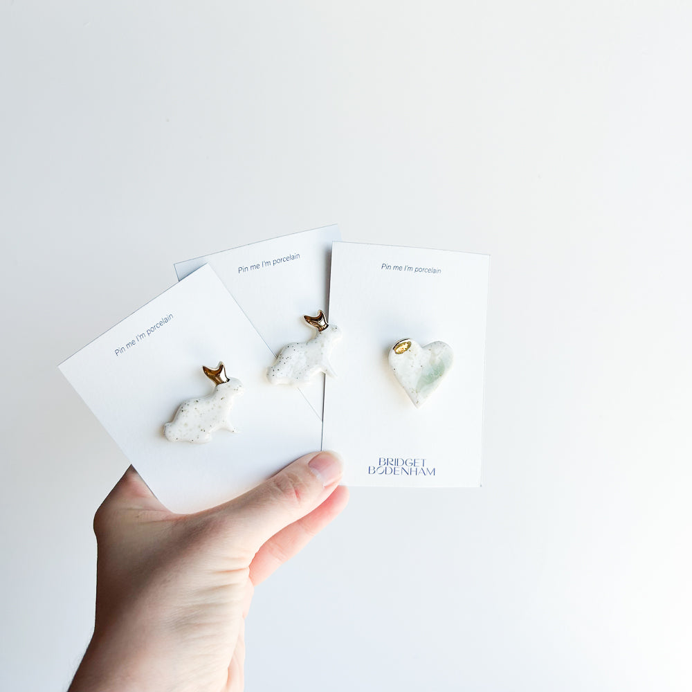 Porcelain pin set of 3