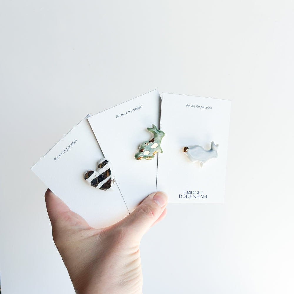 Porcelain pin set of 3