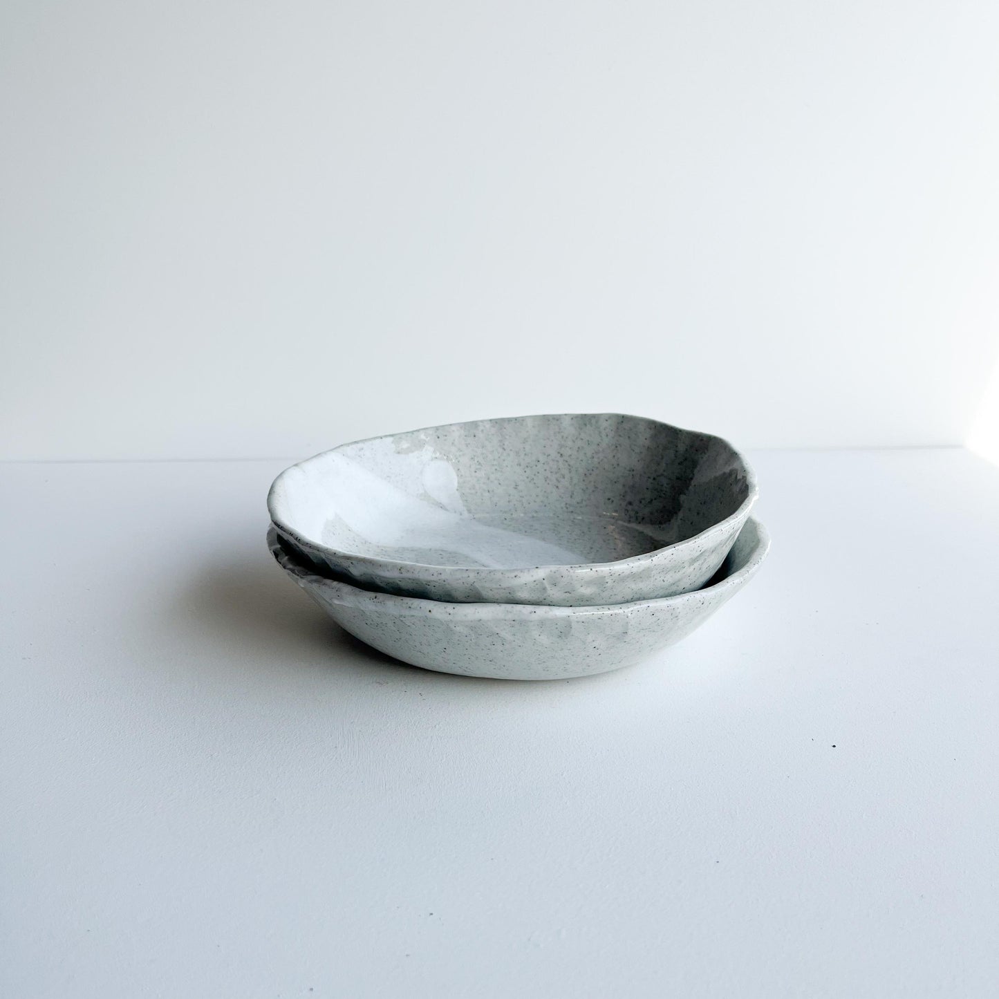 Matt hand pinched rim everyday bowl set of 2
