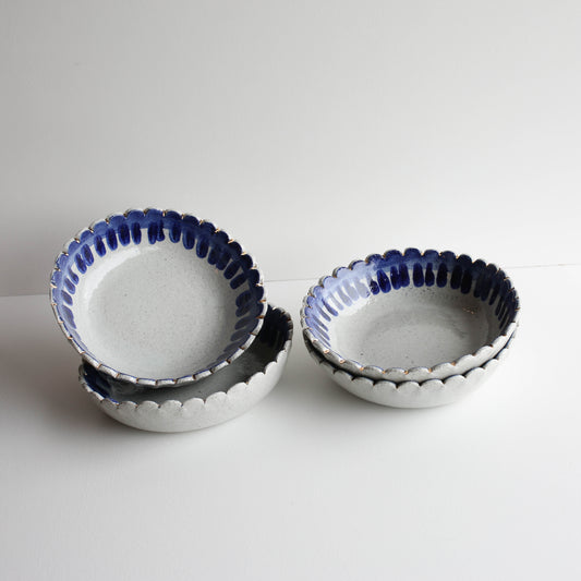 Large Flower Bowl set  of four GOLD