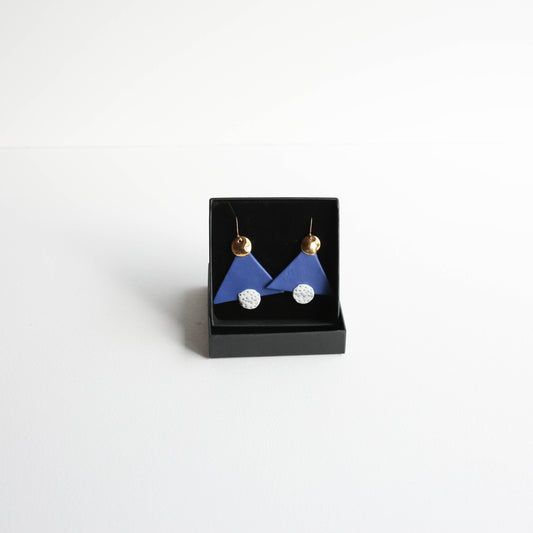 Large earrings | Porcelain | Gold