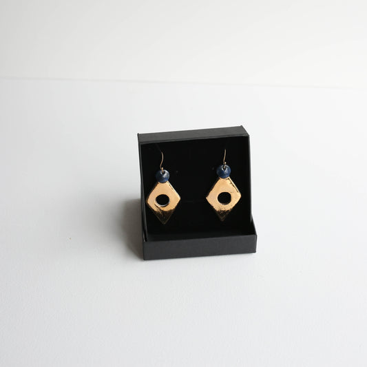 Large earrings | Porcelain | GOLD