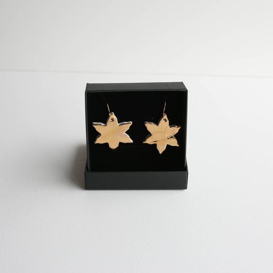 Large earrings | Porcelain | GOLD