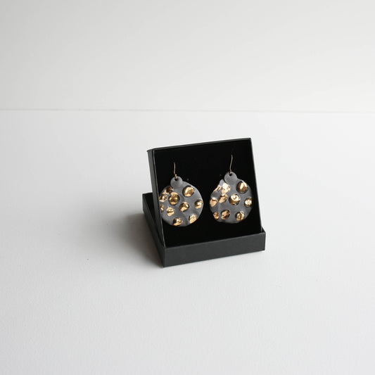 Large earrings | Porcelain | GOLD