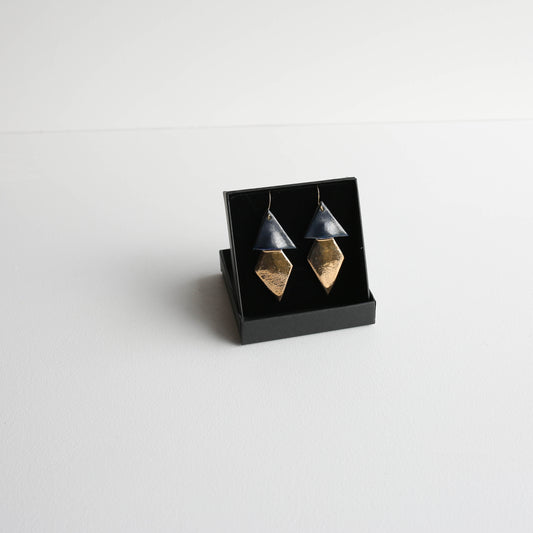 Large earrings | Porcelain | GOLD