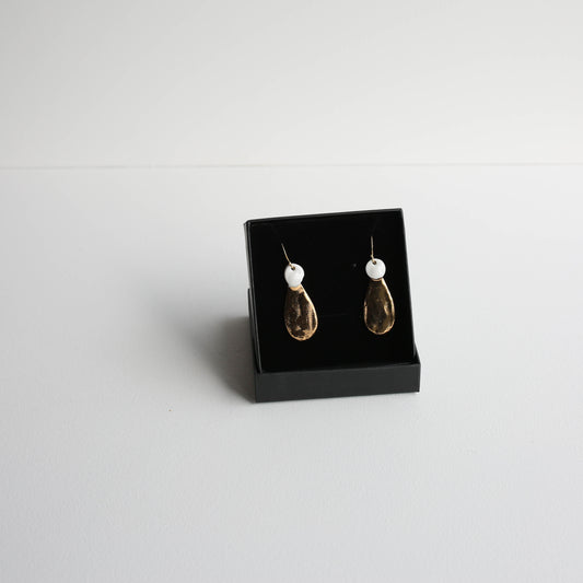 Medium earrings | Porcelain | GOLD