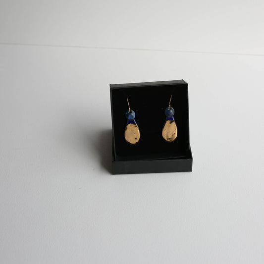 Medium earrings | Porcelain | GOLD