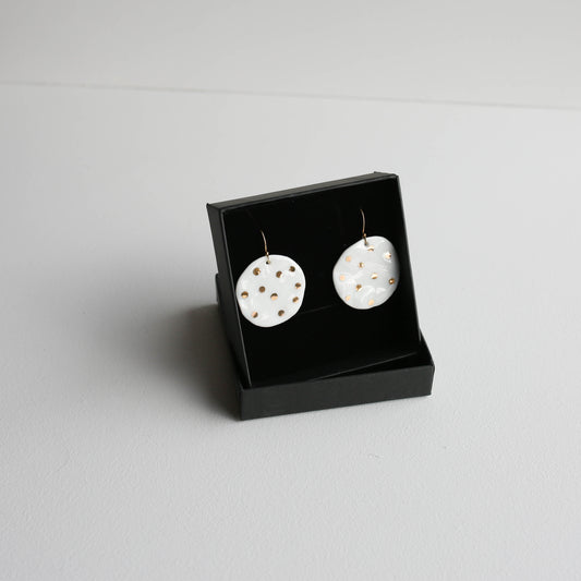 Medium earrings | Porcelain | GOLD