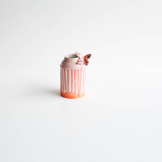 Butterfly vase | Stoneware vase GOLD