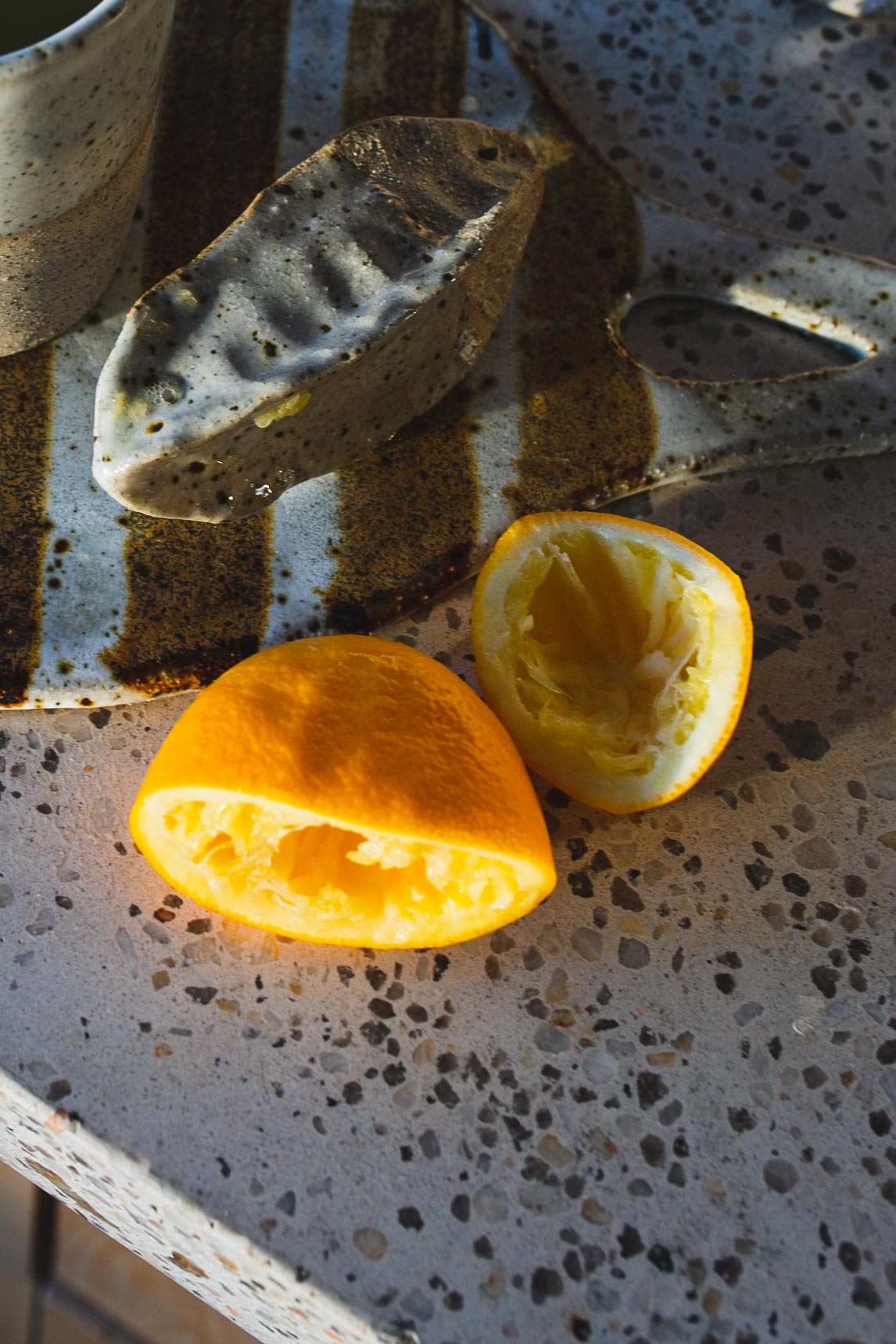 Speckled citrus hand juicer