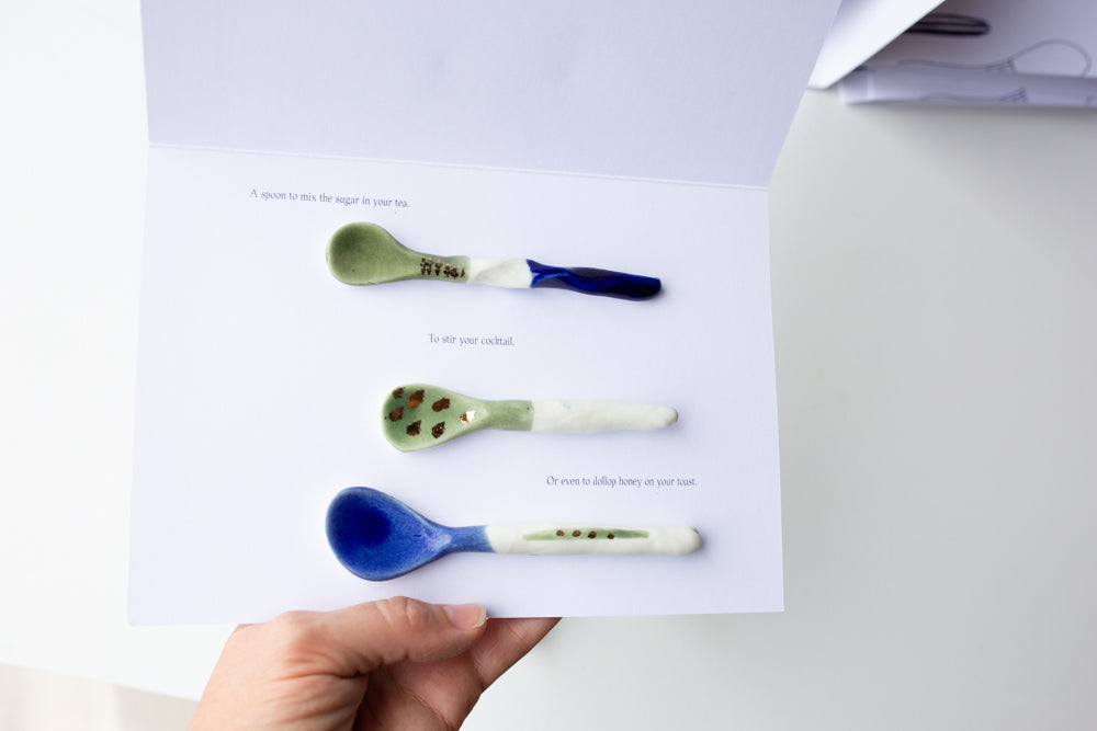Spoon pack of three | Porcelain | Gold