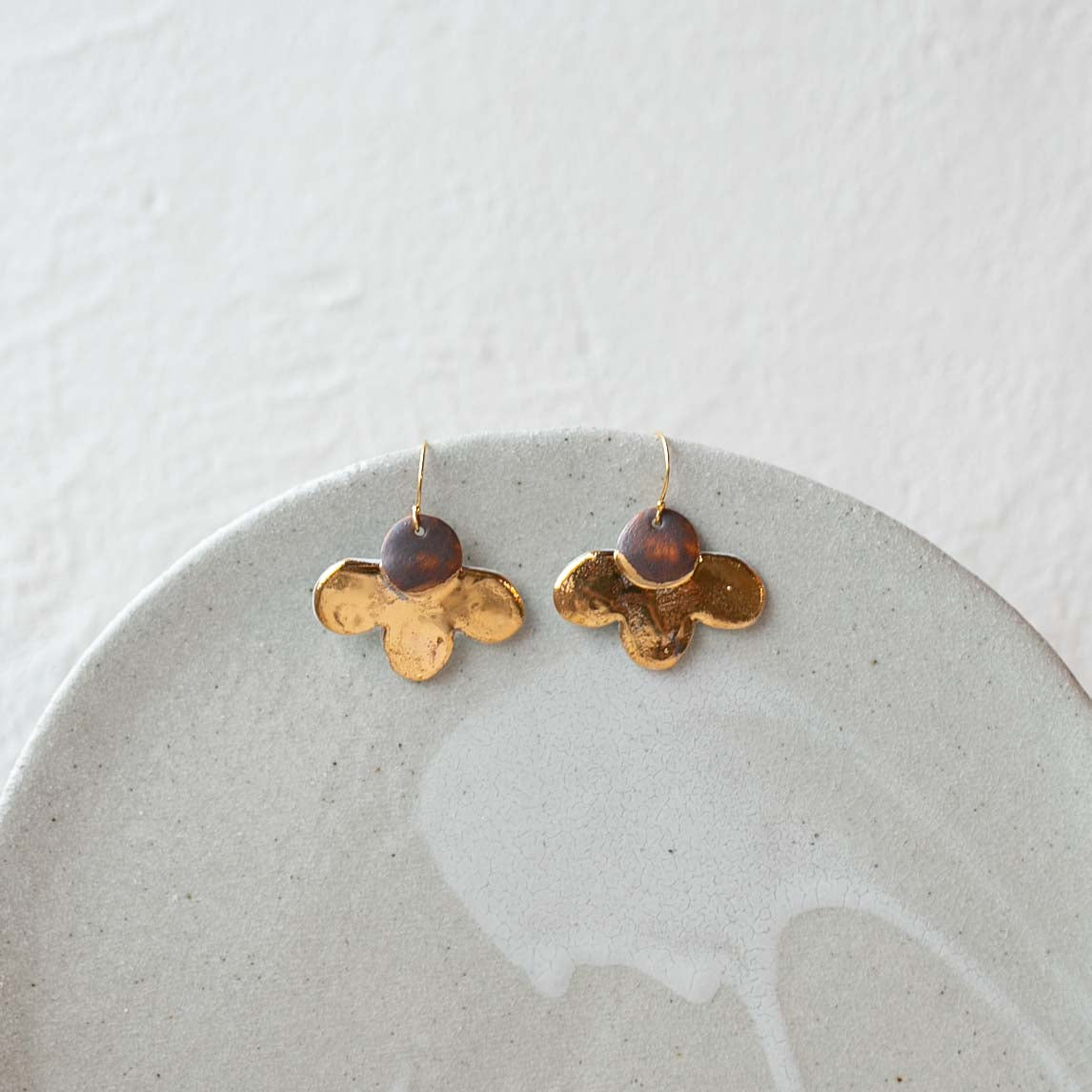 Iron wash flower earring | GOLD | Gold filled hook | EARRING