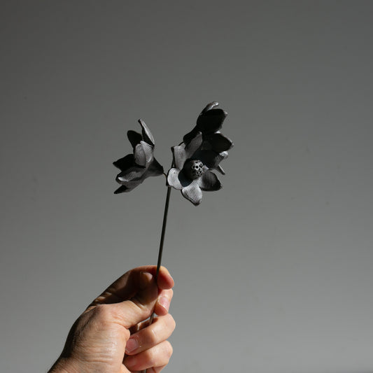 Set of three ceramic flowers