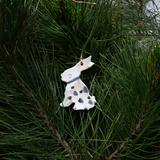 Rita the Rabbit | Porcelain Ornament | Gold spot