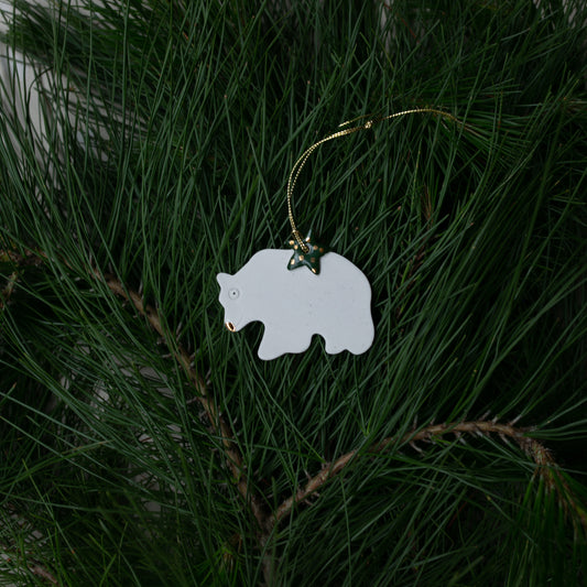 Patrick the Polar bear  | Porcelain Ornament | Gold Nose