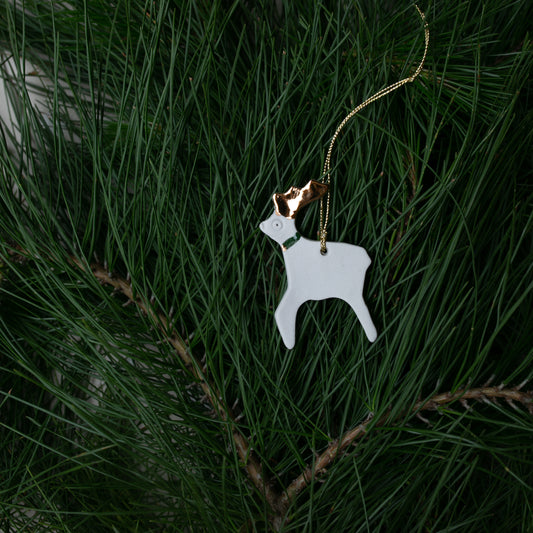 Ruth the Reindeer  | Porcelain Ornament | Gold horns