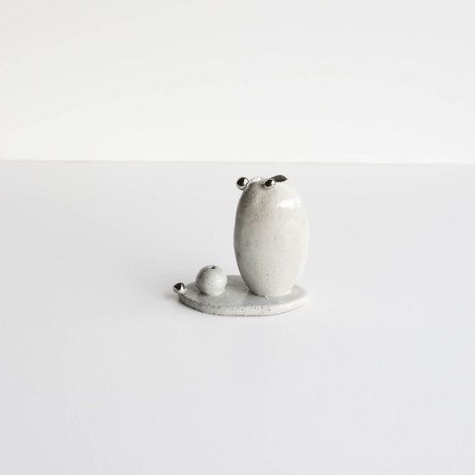 Julia | Stoneware vase and Incense holder PLATINUM