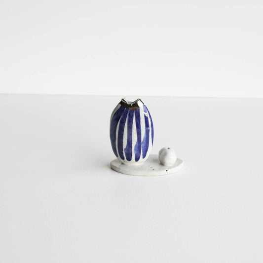 Penny | Stoneware vase and Incense holder PLATINUM