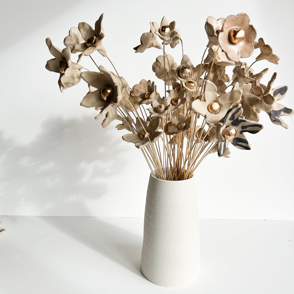 Porcelain flowers or butterflies on brass wire - 3
