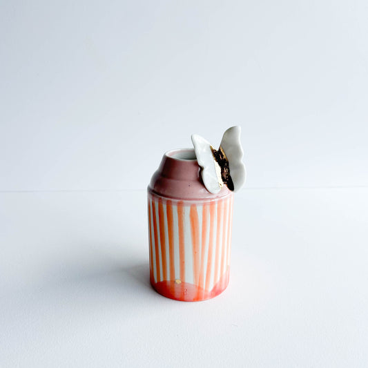 Butterfly vase | Stoneware vase GOLD