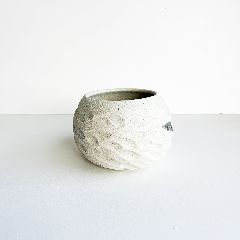 Hand-Carved Stoneware Planter