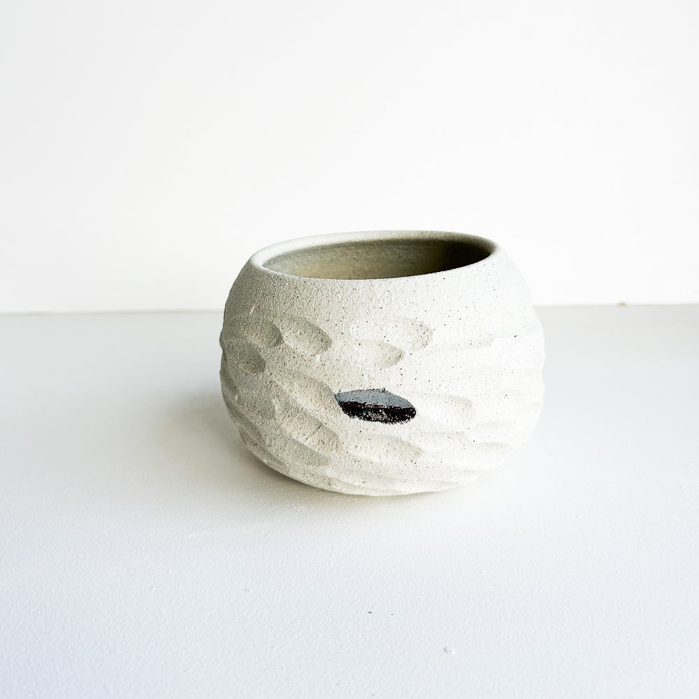 Hand-Carved Stoneware Planter