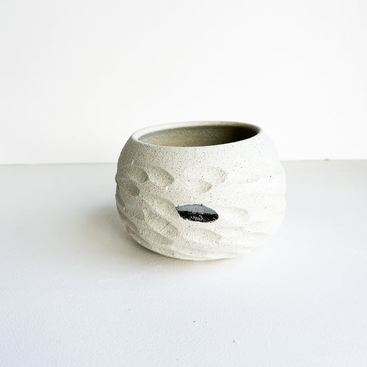 Hand-Carved Stoneware Planter