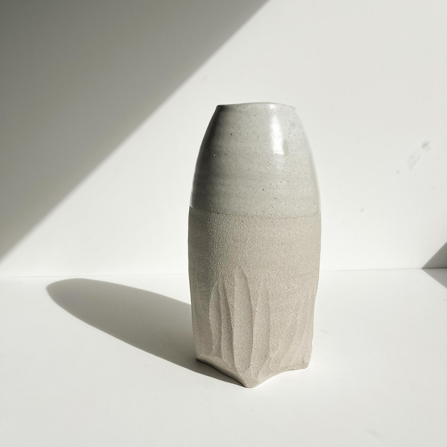 Glenda Grey texture Tall vase