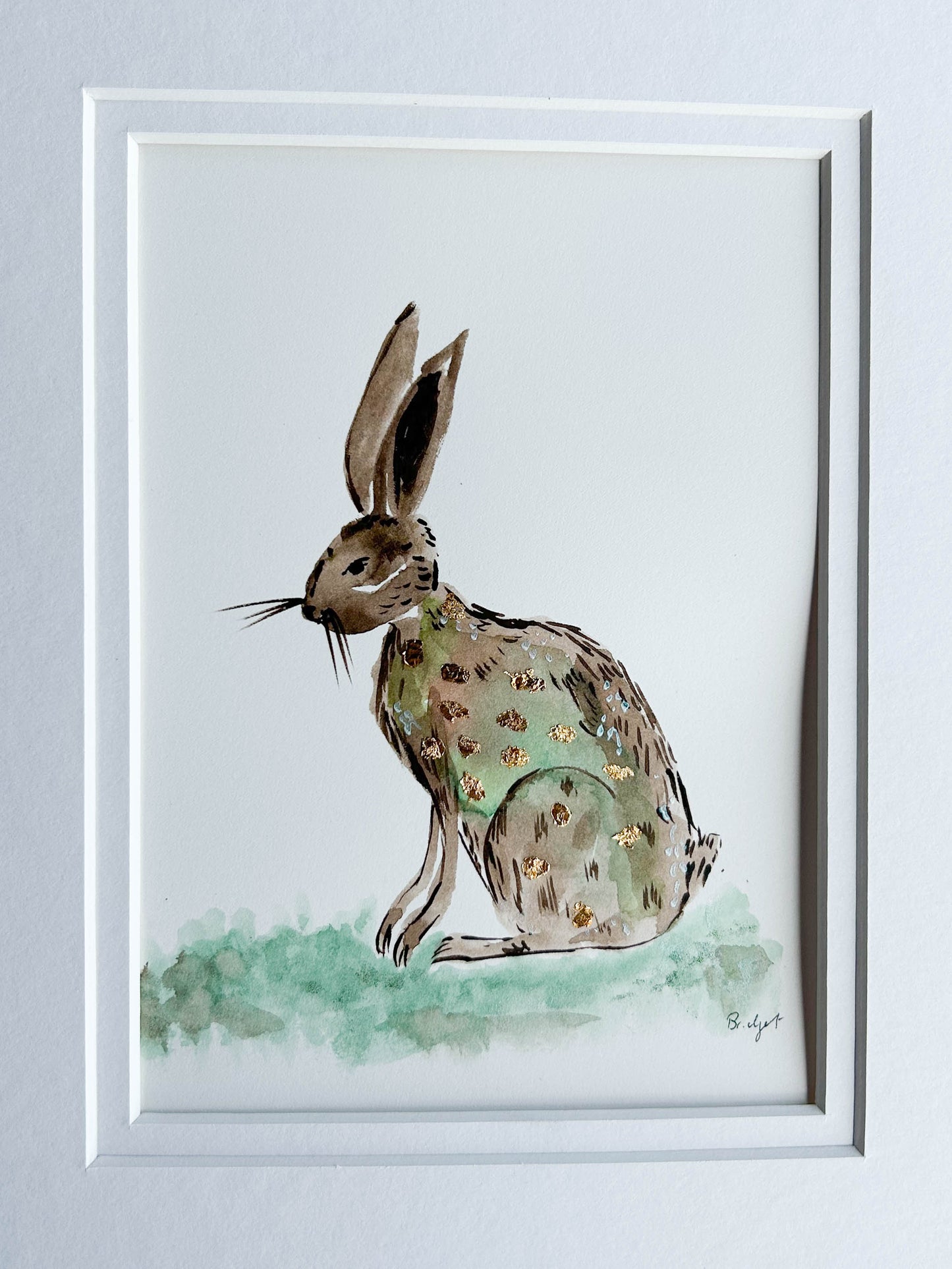 Clementine the Hare | Original watercolour | Unframed with matt board (Copy) (Copy)