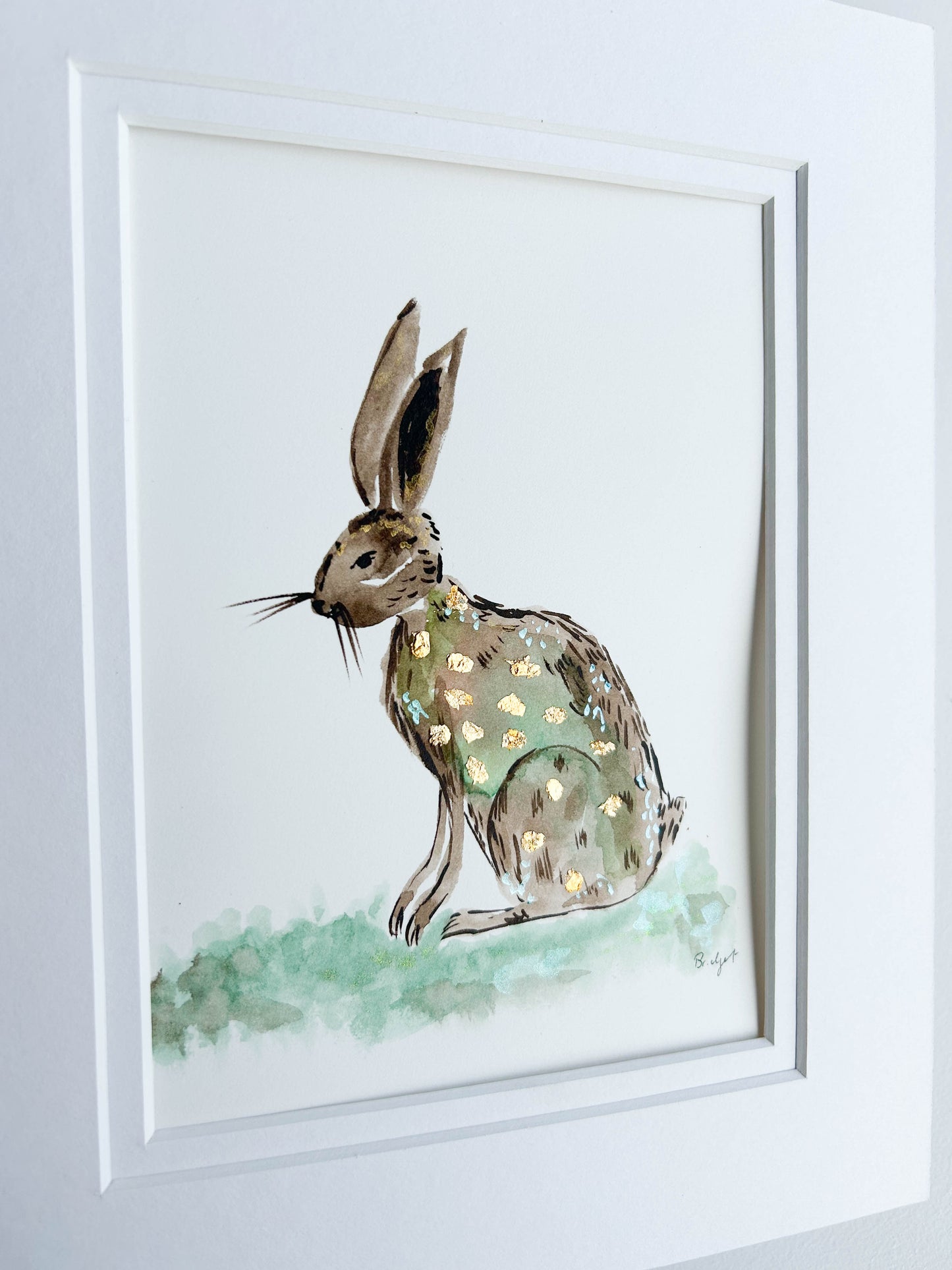 Clementine the Hare | Original watercolour | Unframed with matt board (Copy) (Copy)