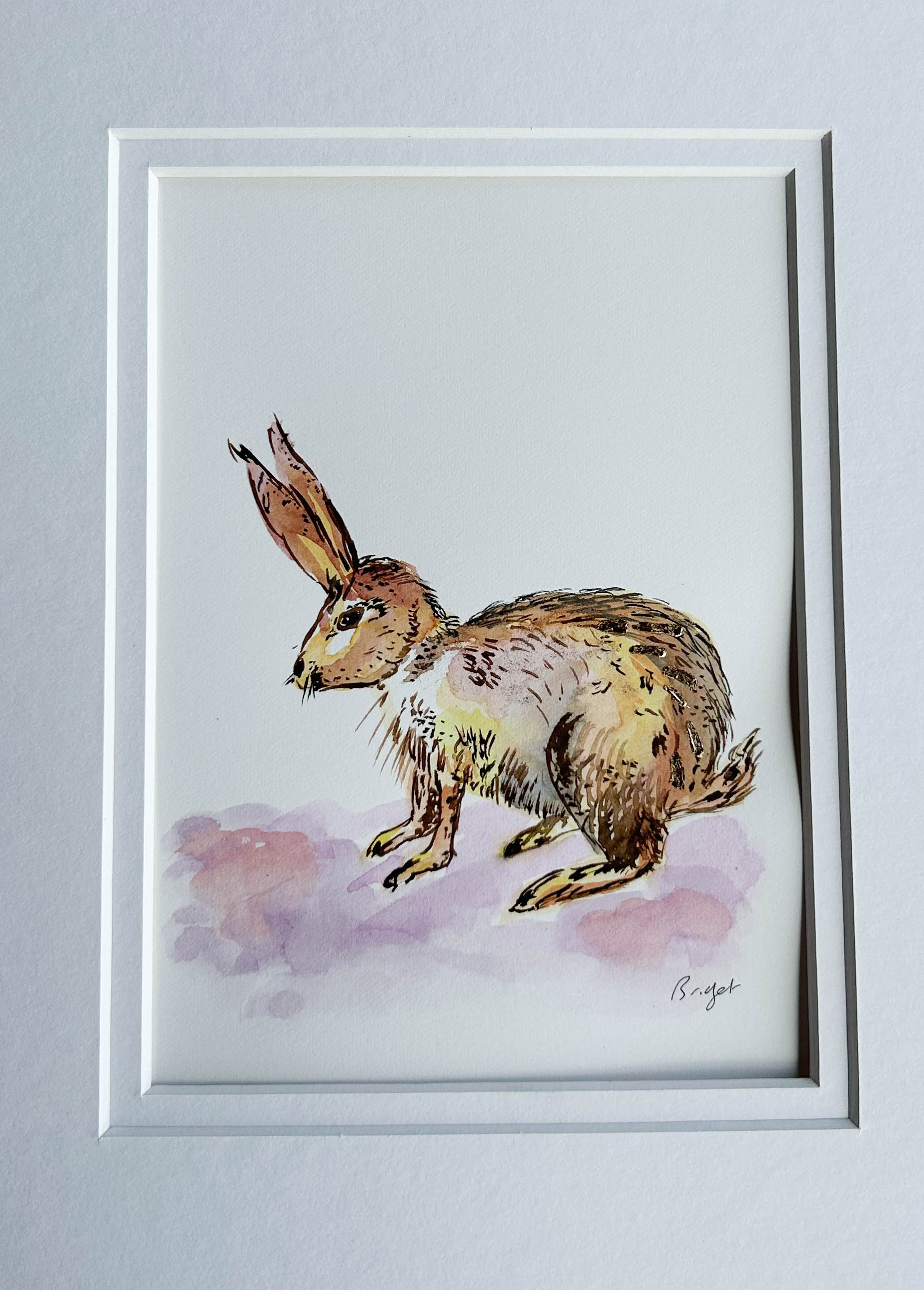 Bella the bunny | Original watercolour | Unframed with matt board