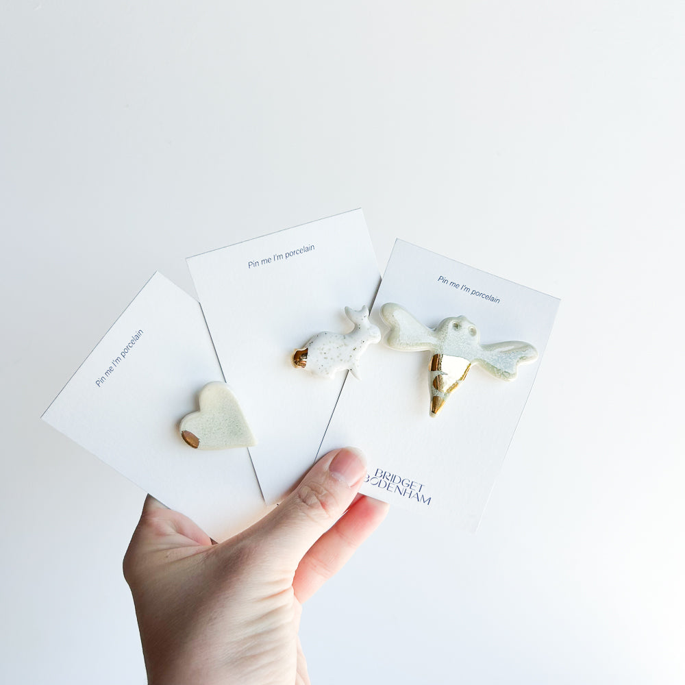 Porcelain pin set of 3