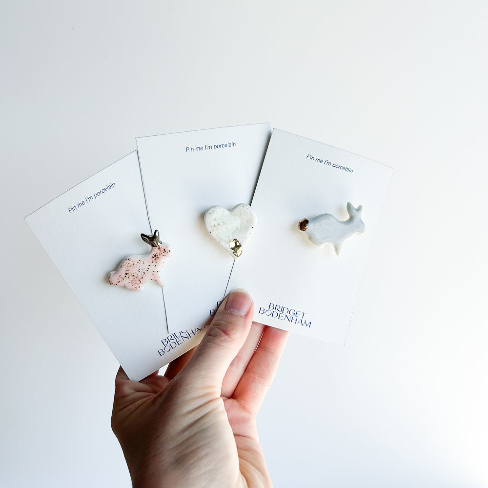 Porcelain pin set of 3